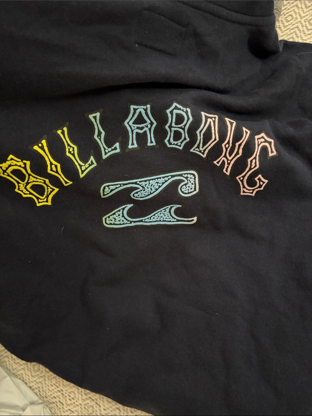 Billabong Black Zip-Up Hoodie with Green Logo - Picture 3 of 3